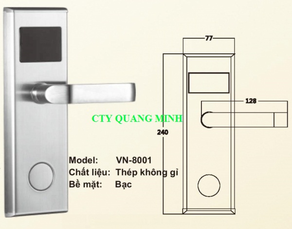 Khóa Thẻ Từ 8011-1Y