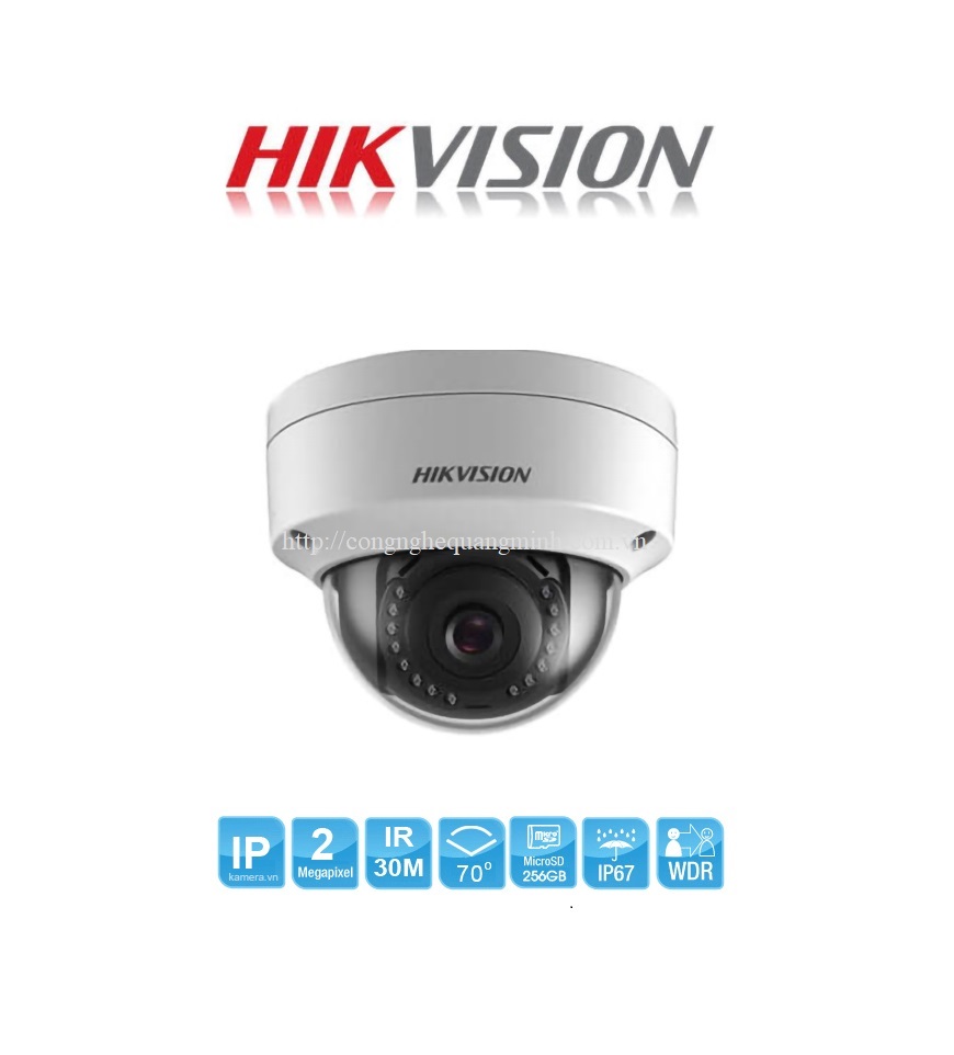 Camera IP Dome 2MP HIKVISION DS-2CD1123G0-IUF ( PoE )